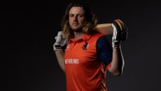 Max O’Dowd poses during the Netherlands ICC Men's T20 Cricket World Cup 2022 team headshots at Melbourne Cricket Ground on October 11, 2022 in Melbourne, Australia