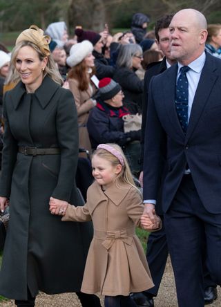 Mike and Zara Tindall with daughter, Lena