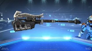 The Gravity Hammer weapon from Halo Infinite