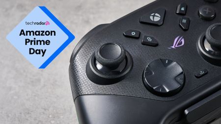 The Asus ROG Raikiri II Xbox Wireless overlaid with a logo that reads 'TechRadar &mdash; Amazon Prime Day'.