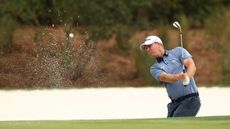 Tom Hoge playing a bunker shot