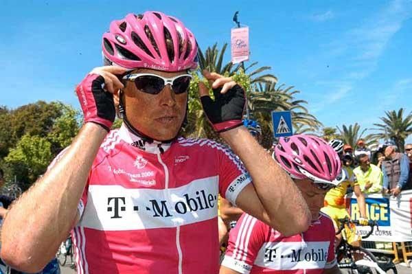Jan in the sun. Jan Ullrich readies himself for another day of hot riding