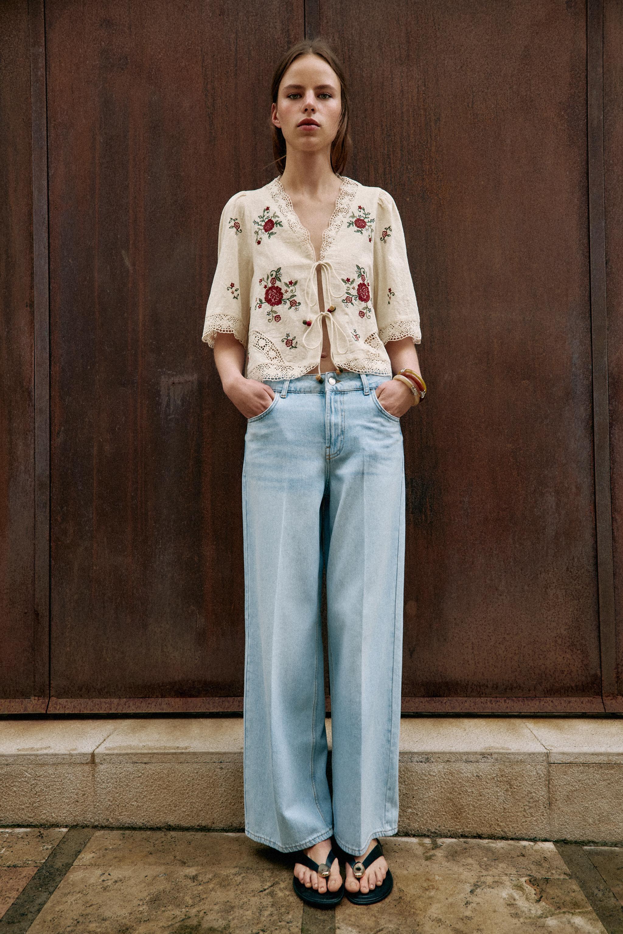 Z1975 Mid-Waist Wide-Leg Jeans With Pressed Crease