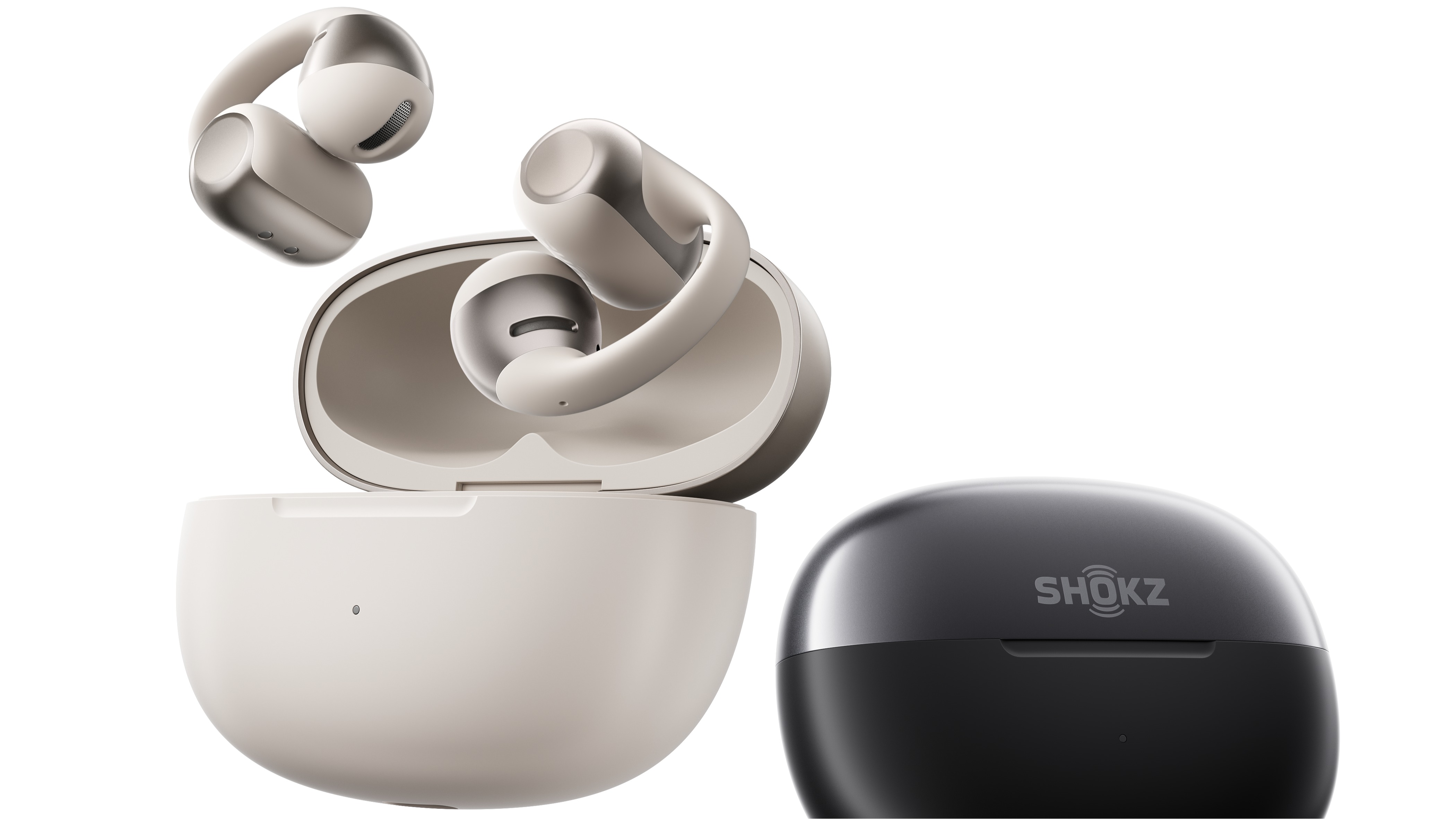 Shokz OpenDots One in white and in black