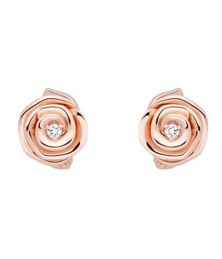 Gold rose earrings part of dior new jewellery collection