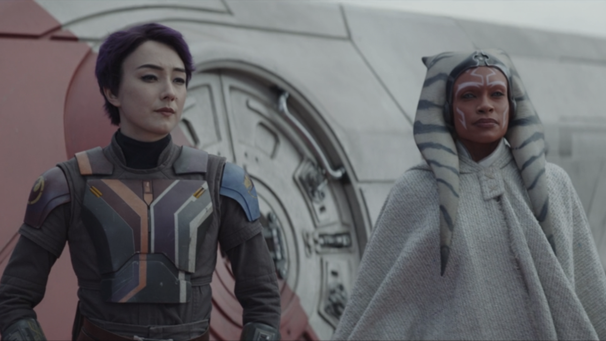 Natashia Liu Bordizzo as Sabine and Rosario Dawson as Ahsoka in Season 1 finale screenshot