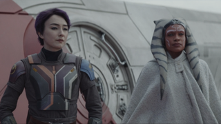 Natashia Liu Bordizzo as Sabine and Rosario Dawson as Ahsoka in Season 1 finale screenshot