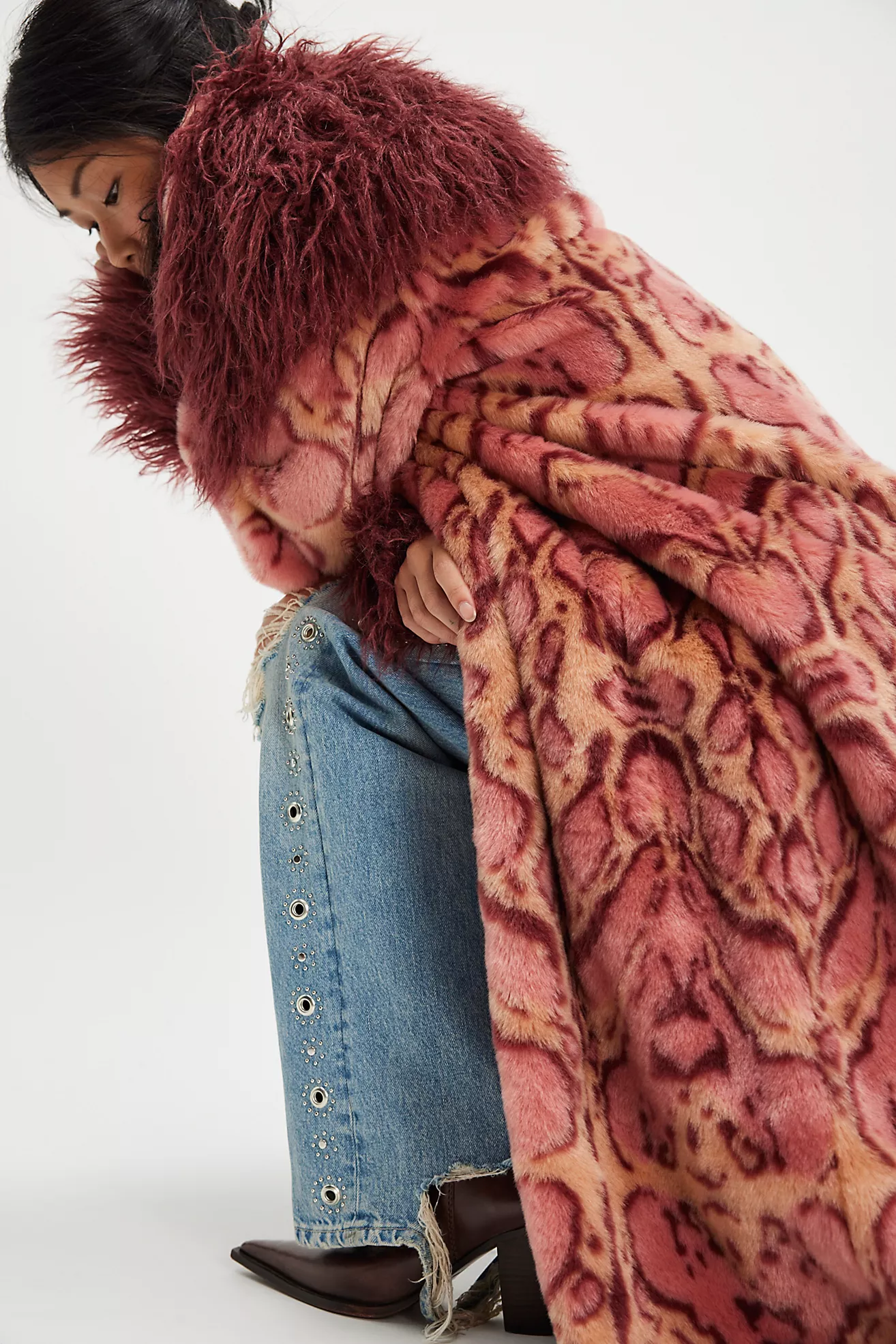 Unreal Fur Cuv&eacute;e Rose Coat