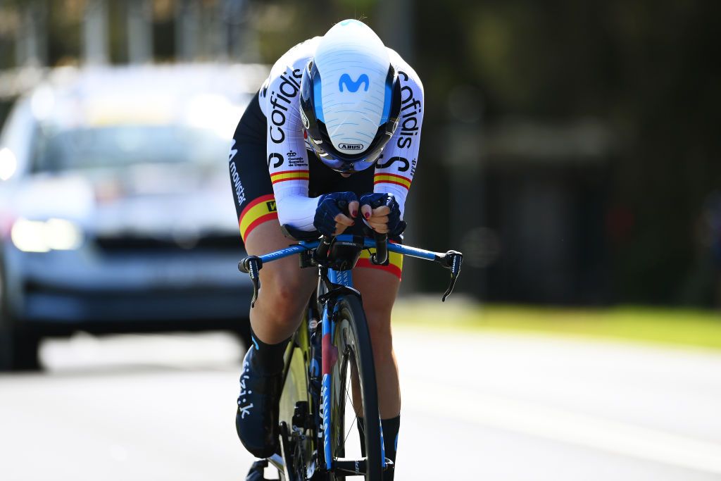 WOLLONGONG AUSTRALIA SEPTEMBER 18 Lourdes Oyarbide Jimenez of Spain sprints during the 95th UCI Road World Championships 2022 Women Individual Time Trial a 342km individual time trial race from Wollongong to Wollongong Wollongong2022 on September 18 2022 in Wollongong Australia Photo by Tim de WaeleGetty Images
