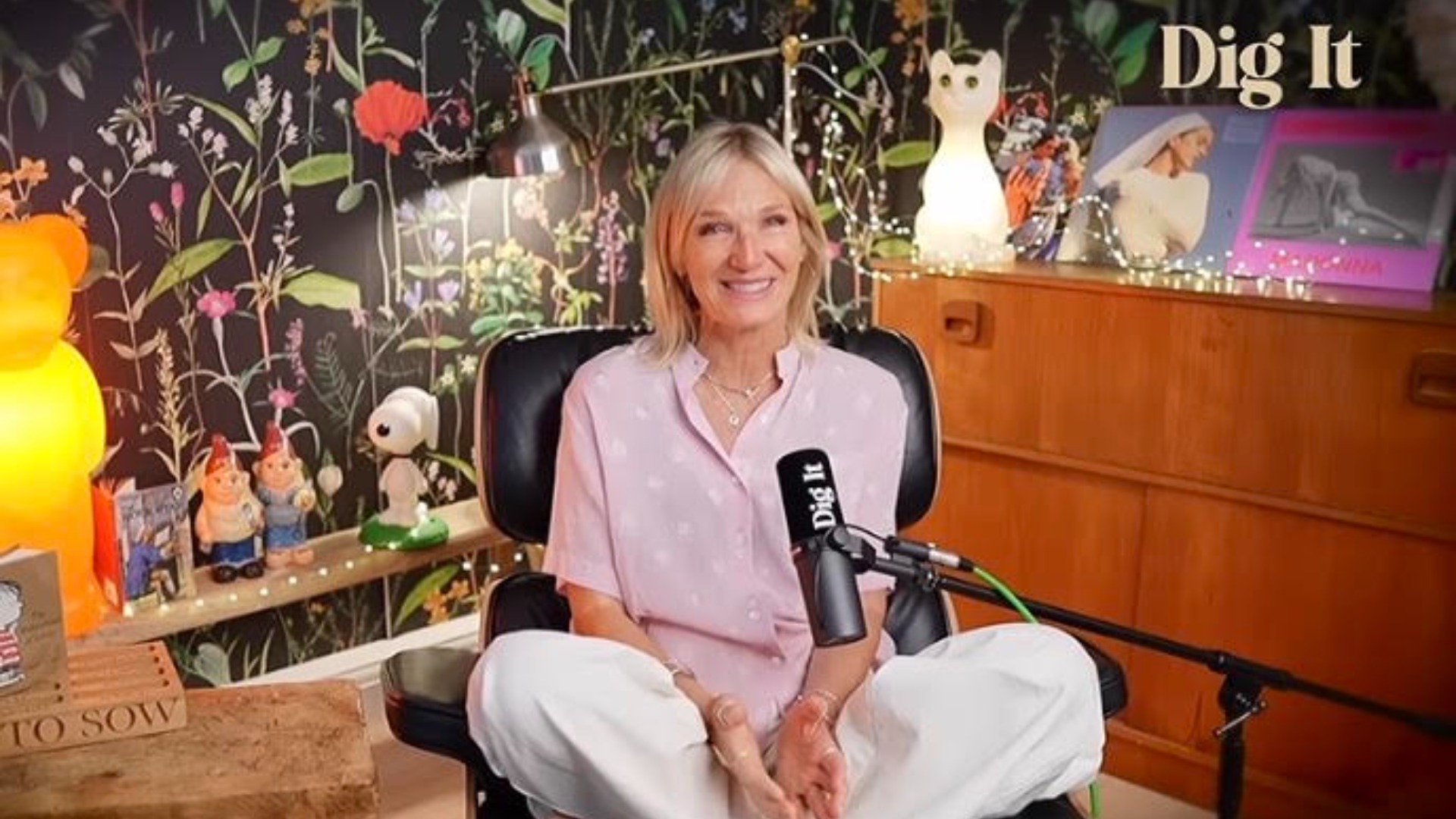 Jo Whiley hosting the Dig It podcast