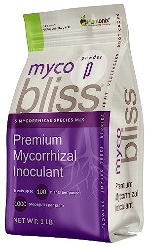 Myco Bliss - Mycorrhizal Inoculant for Plants - 5 Superior Strains - Organic Mycorrhizae Root Enhancer - Increases Nutrient Absorption & Crop Yields (1lb, Powder)