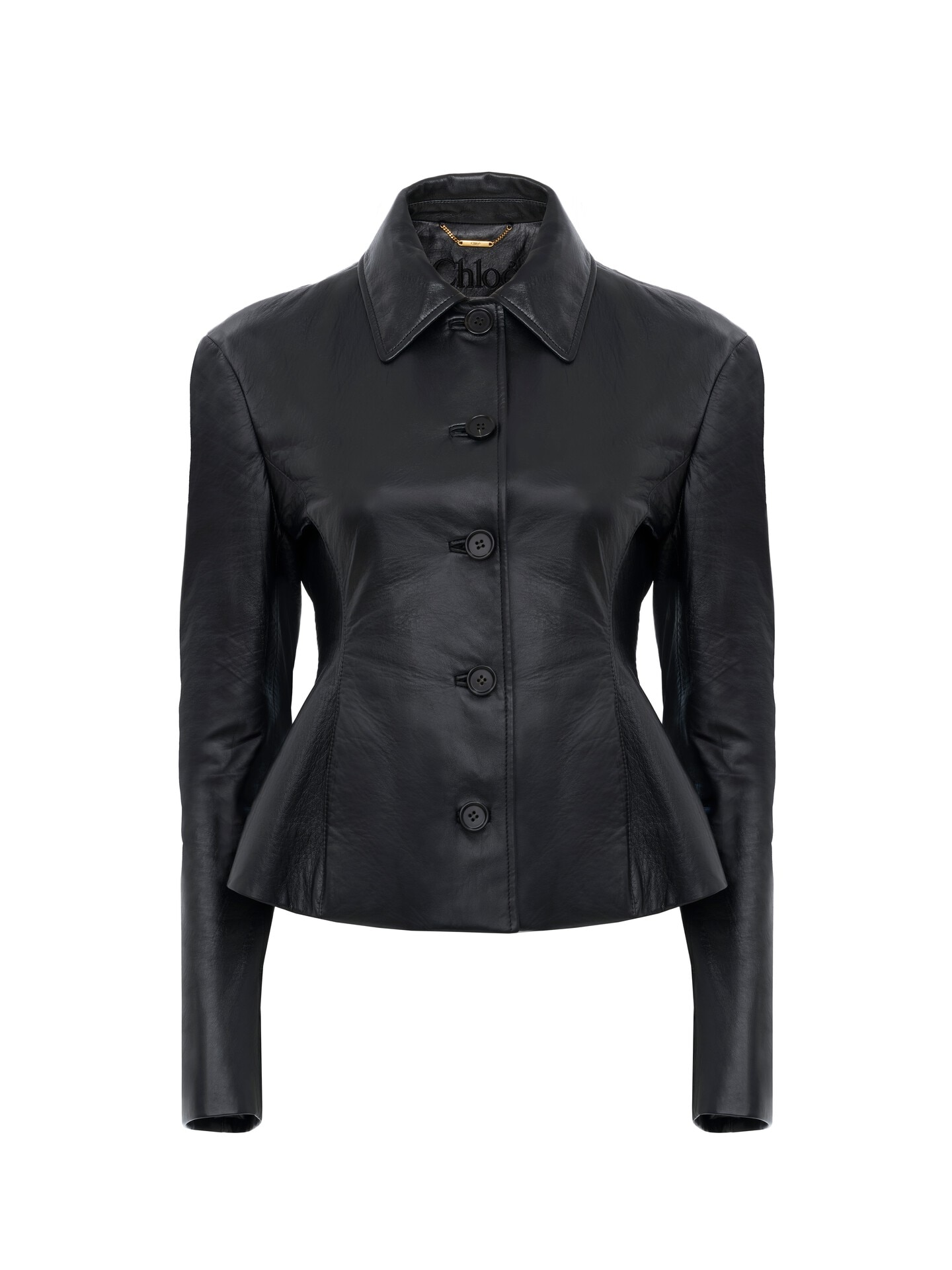 Fitted Tailored Jacket in Leather