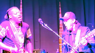 Eric Gales (left) and Joe Bonamassa onstage at Railgarten in Memphis, Tennessee on January 28, 2022