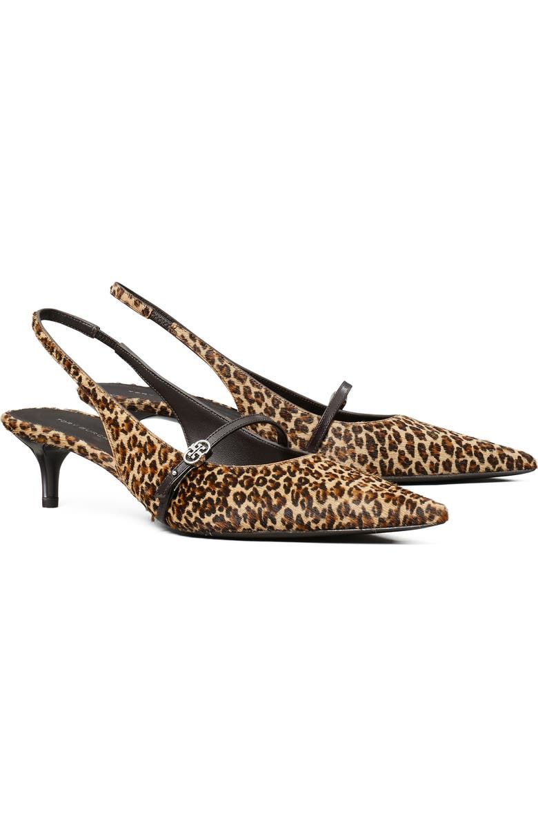 Double T Buckle Slingback Mary Jane Kitten Heel Pump