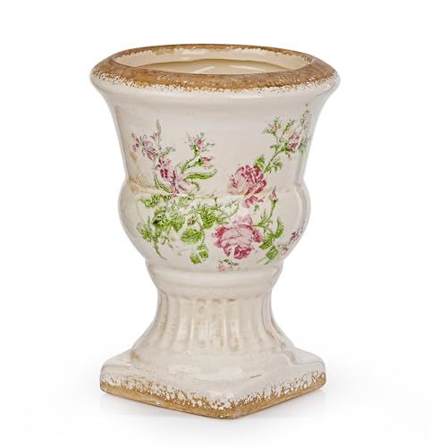 Vintage Floral Ceramic Urn 