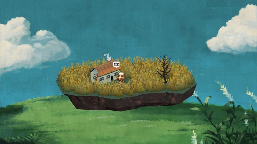 A screenshot from Ropuka&#039;s Idle Island, showing a frog napping on a grassy floating island.