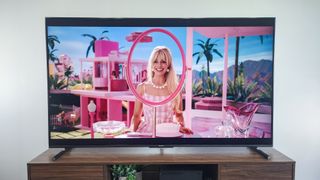 Barbie playing on a Hisense U9N Mini-LED TV