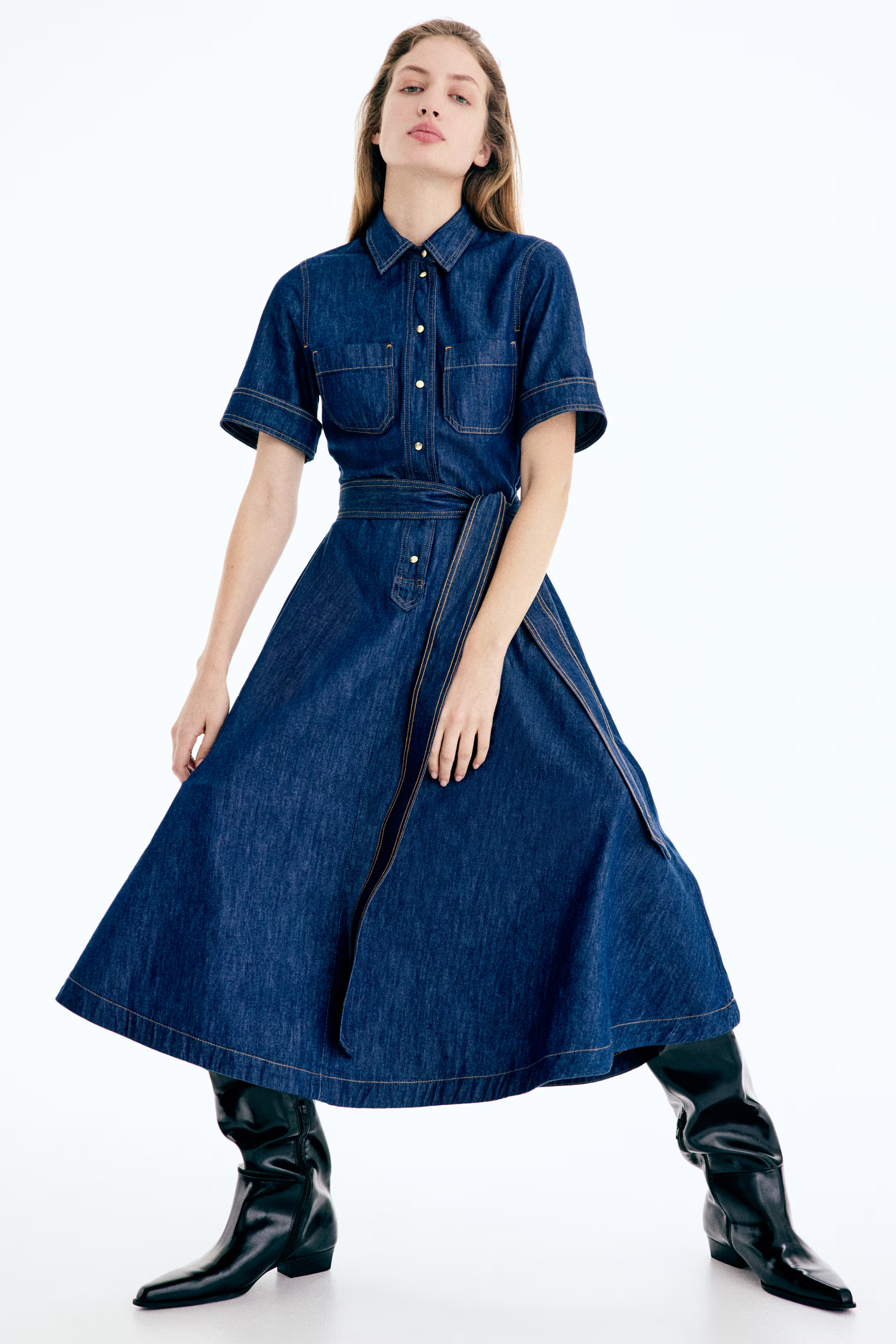 H&amp;amp;M, Denim Shirt Dress