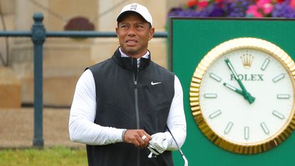 Tiger Woods during the second round of the 150th Open at St Andrews