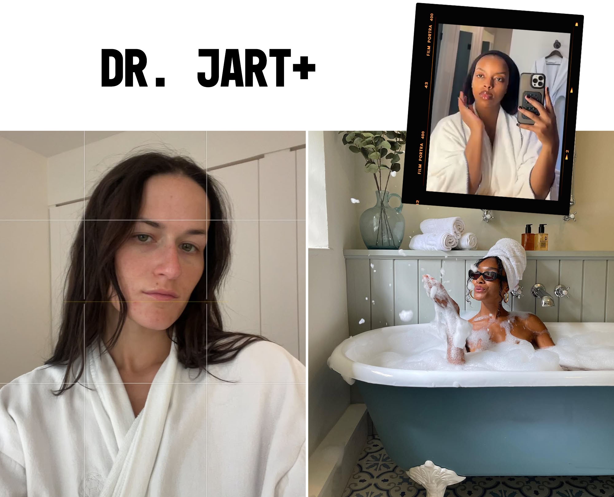 Collage of content creators testing beauty products