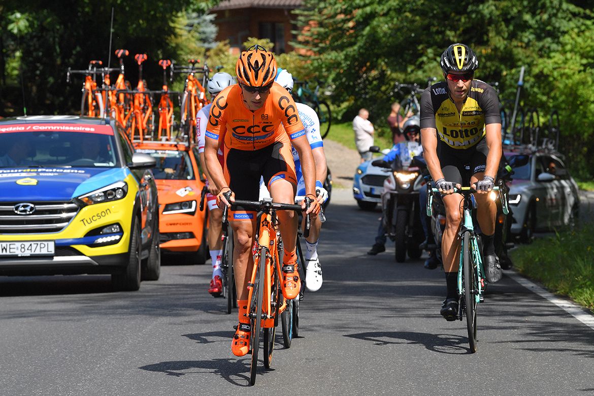 Maciej Paterski in the breakaway on stage 1 of the Tour de Pologne