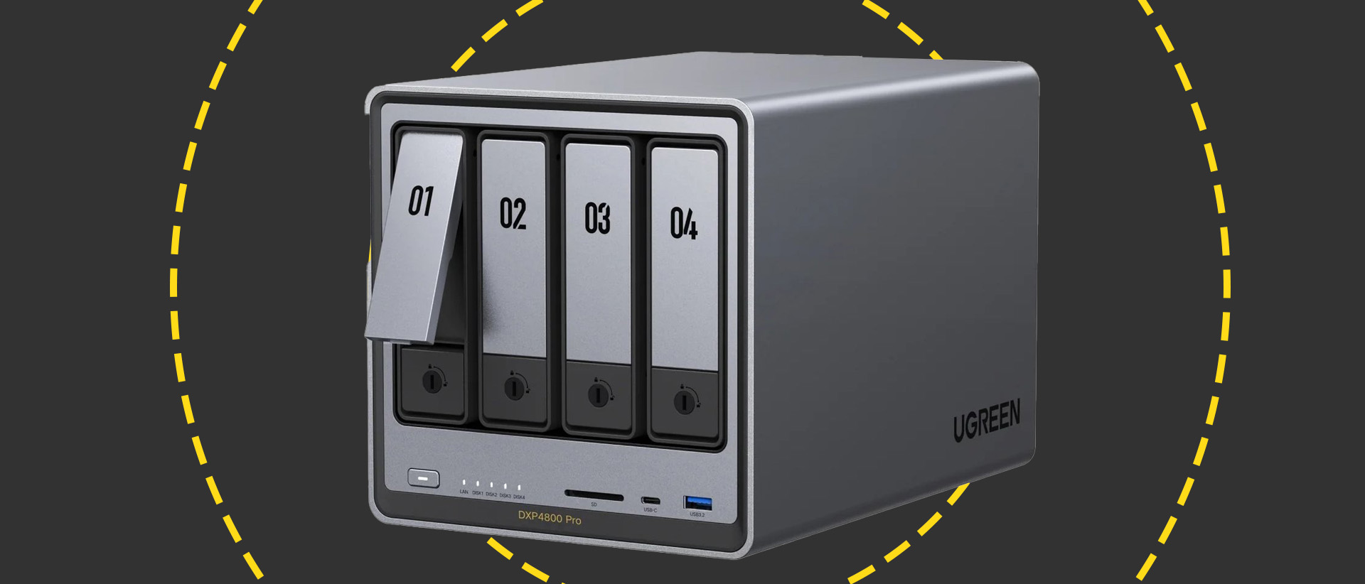 The Ugreen NASync DXP4800 Pro on the ITPro background