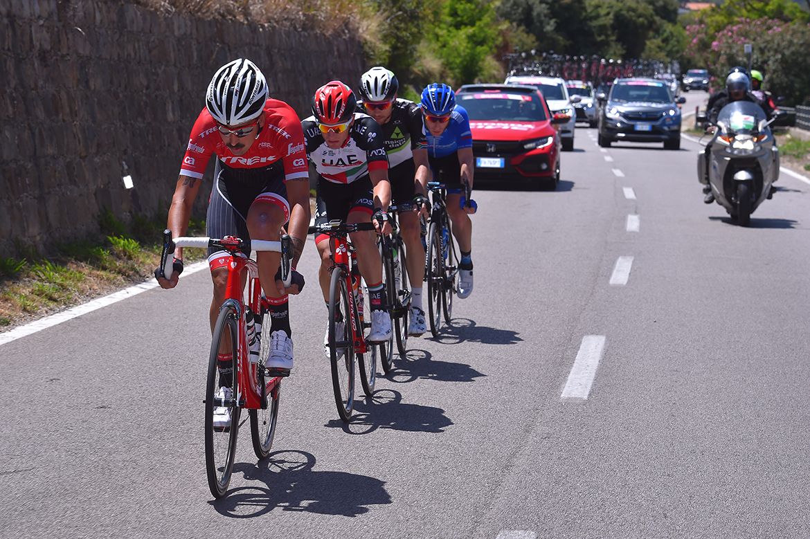 Eugenio Alafaci (Trek-Segafredo) leads the breakaway