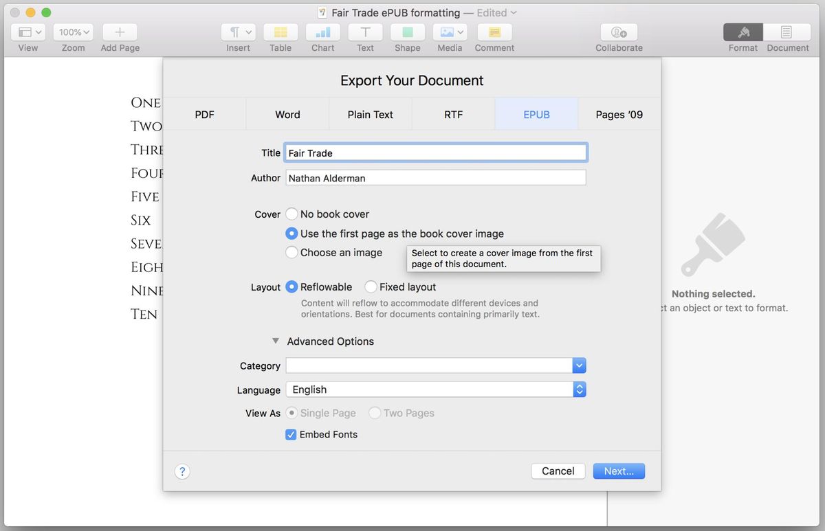Pages review: The Best New Way to Create Ebooks on the Mac | iMore
