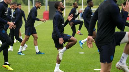 Raheem Sterling gun tattoo England World Cup squad