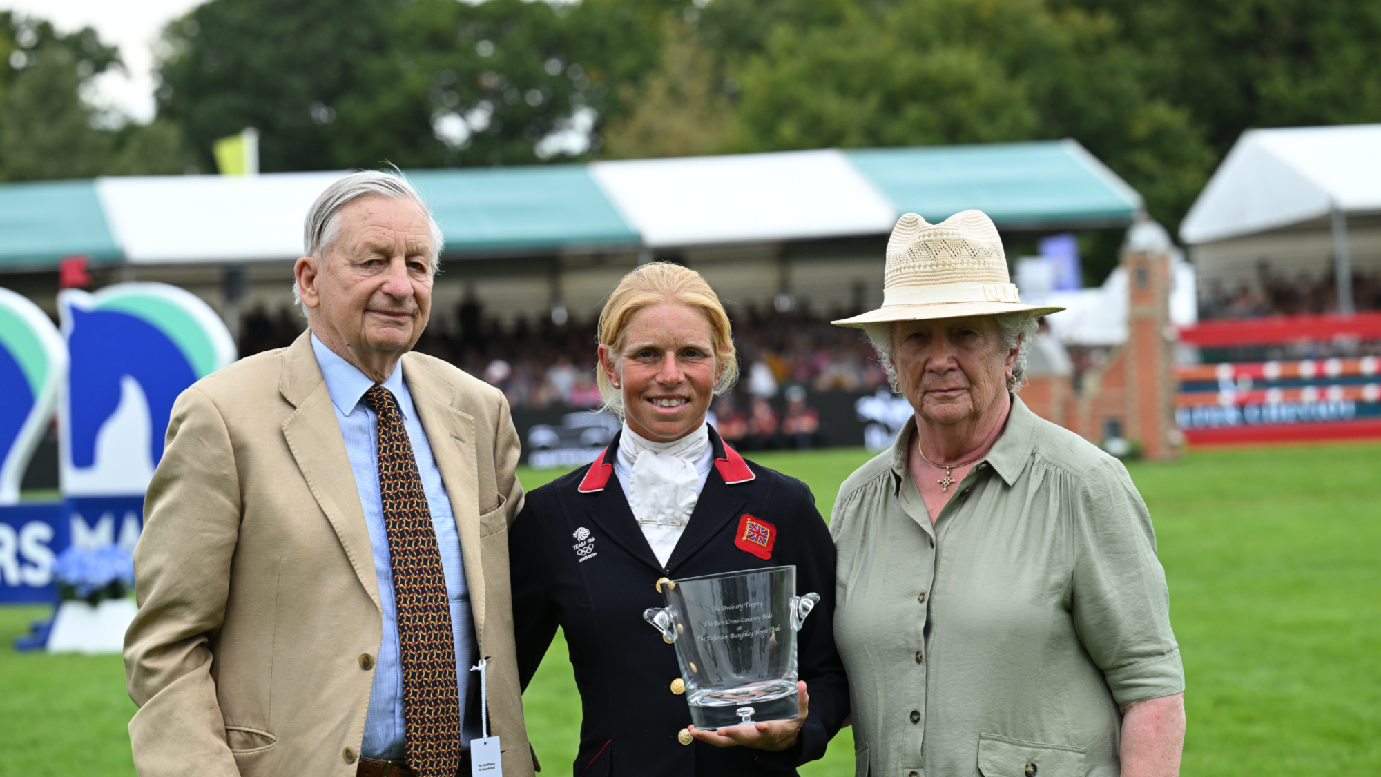 Pictured Ros Canter with the Averbury trophy, one of the Burghley Horse Trials special prizes.