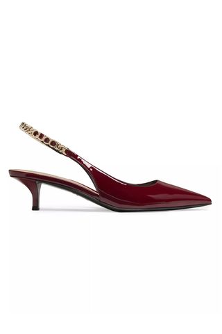 Gucci Signoria 45mm Chain-Embellished Slingback Pumps