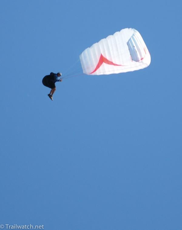Adding to the festival atmosphere, parachutists soared over the venue