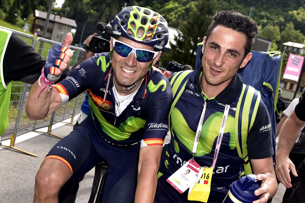 Celebration for Alejandro Valverde (Movistar)