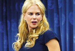 Nicole Kidman speaks at a Unifem press conference at the United Nations in New York City