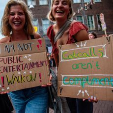 Women march against sex-based harassment