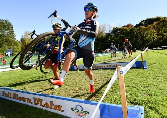 Caroline Mani (Raleigh Clement) running the barriers with Meredith Miller not far behind