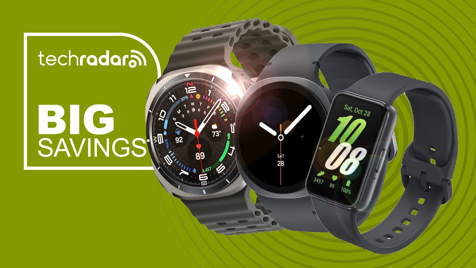 Samsung Galaxy Watch Ultra, Watch8 and Fit 3 on deals banner