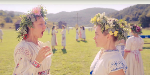 Florence Pugh in flower crown in Midsommar