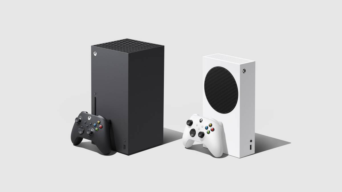 Xbox Series X and Xbox Series S consoles side by side, front-facing