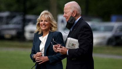 President Joe Biden and First Lady Jill Biden walk on the ellipse to board Marine One on June 09, 2021 in Washington, DC. President Joe Biden and the First Lady are traveling to the United Kingdom for the G7 Summit and will later travel to Belgium and Switzerland, as part of an eight day trip through Europe.