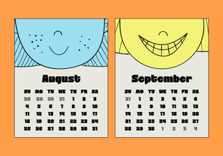 Uncarving Nation's font Alinsa demonstrates its appearance in calendar format.