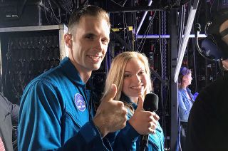 New Canadian astronauts Joshua Kutryk and Jenni Sidey, as seen backstage at the Canada 150 celebration on Parliament Hill.