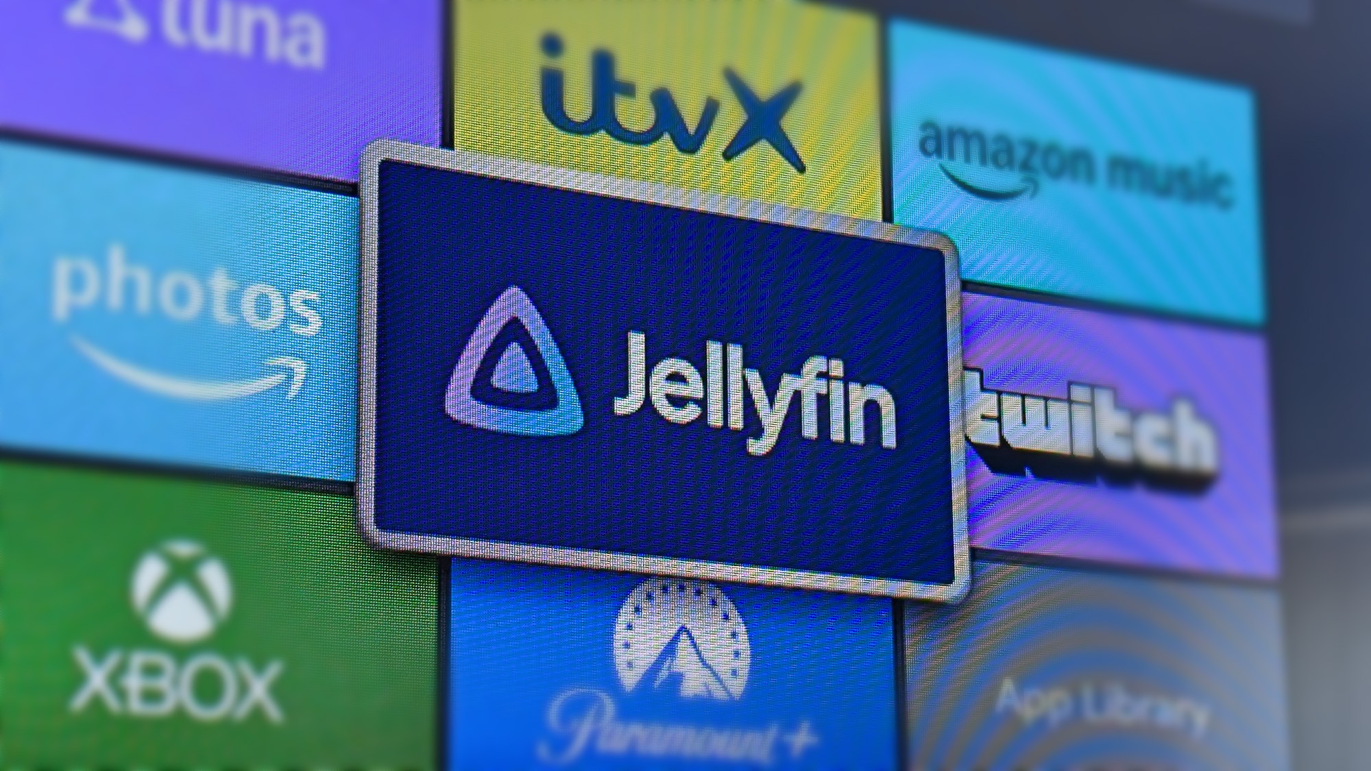 The Jellyfin app logo on an Amazon Fire TV