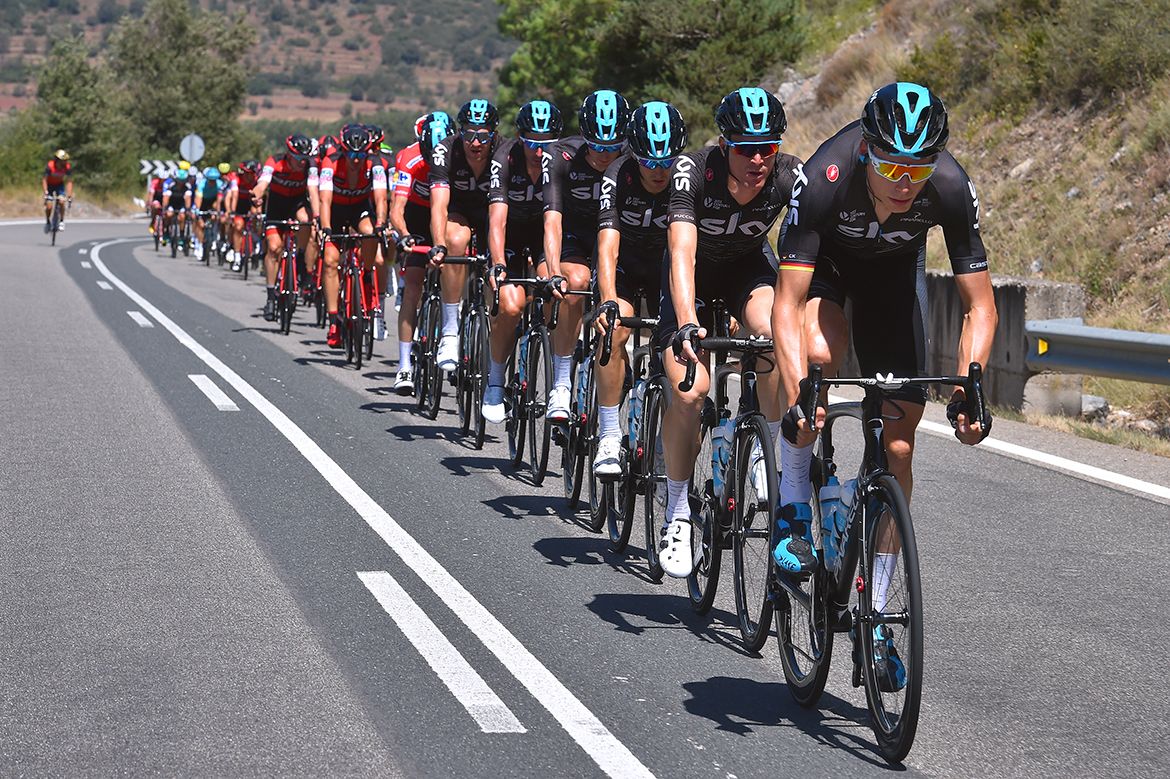 Christian Knees on the front for Team Sky
