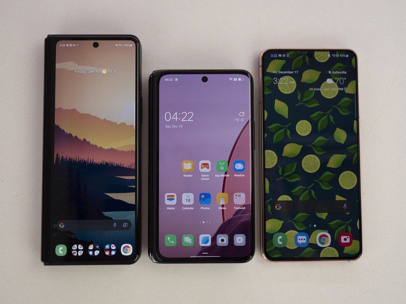 Oppo Find N Vs Galaxy Z Fold 3 Vs Galaxy S21 Screen Size
