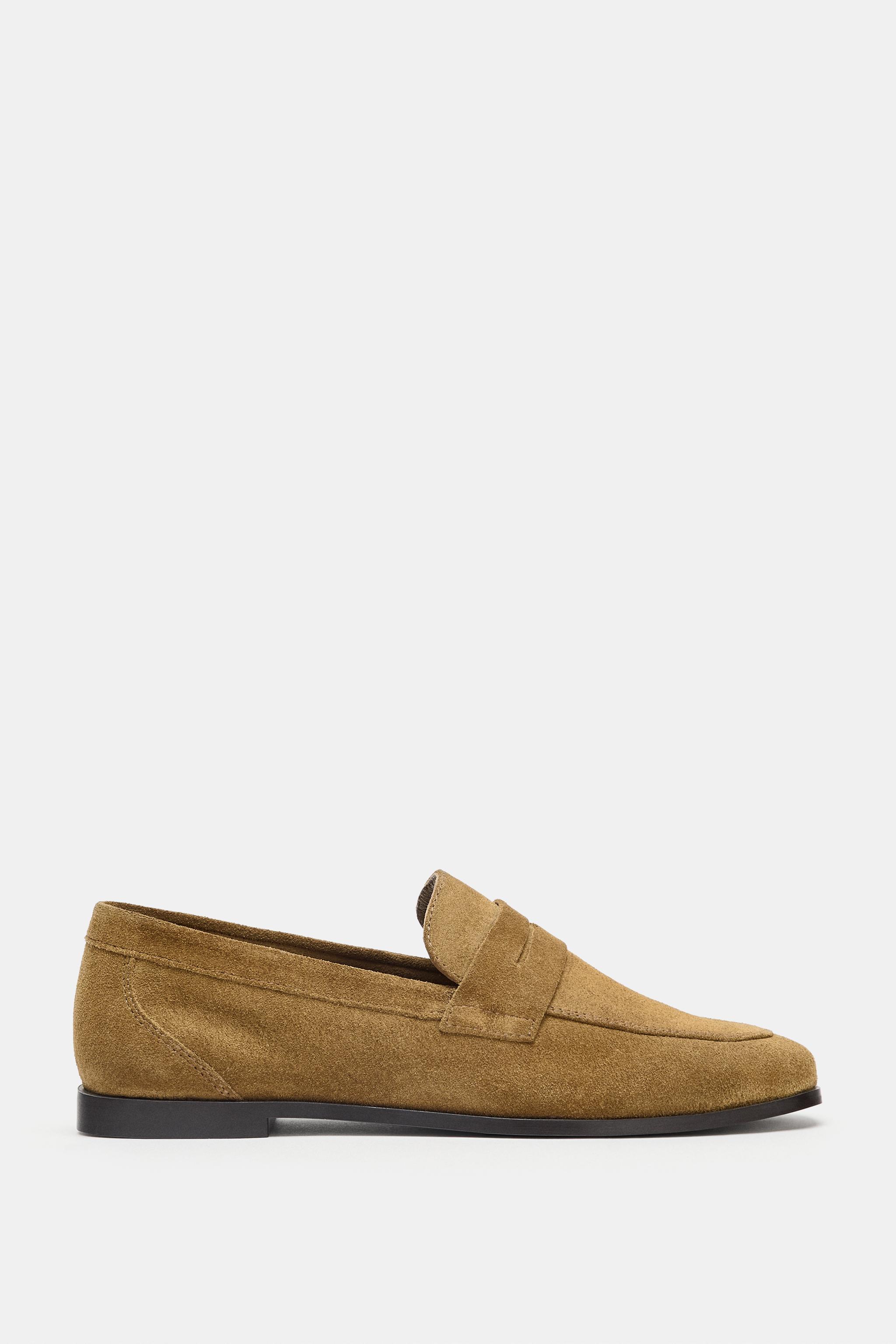 Split Suede Loafers