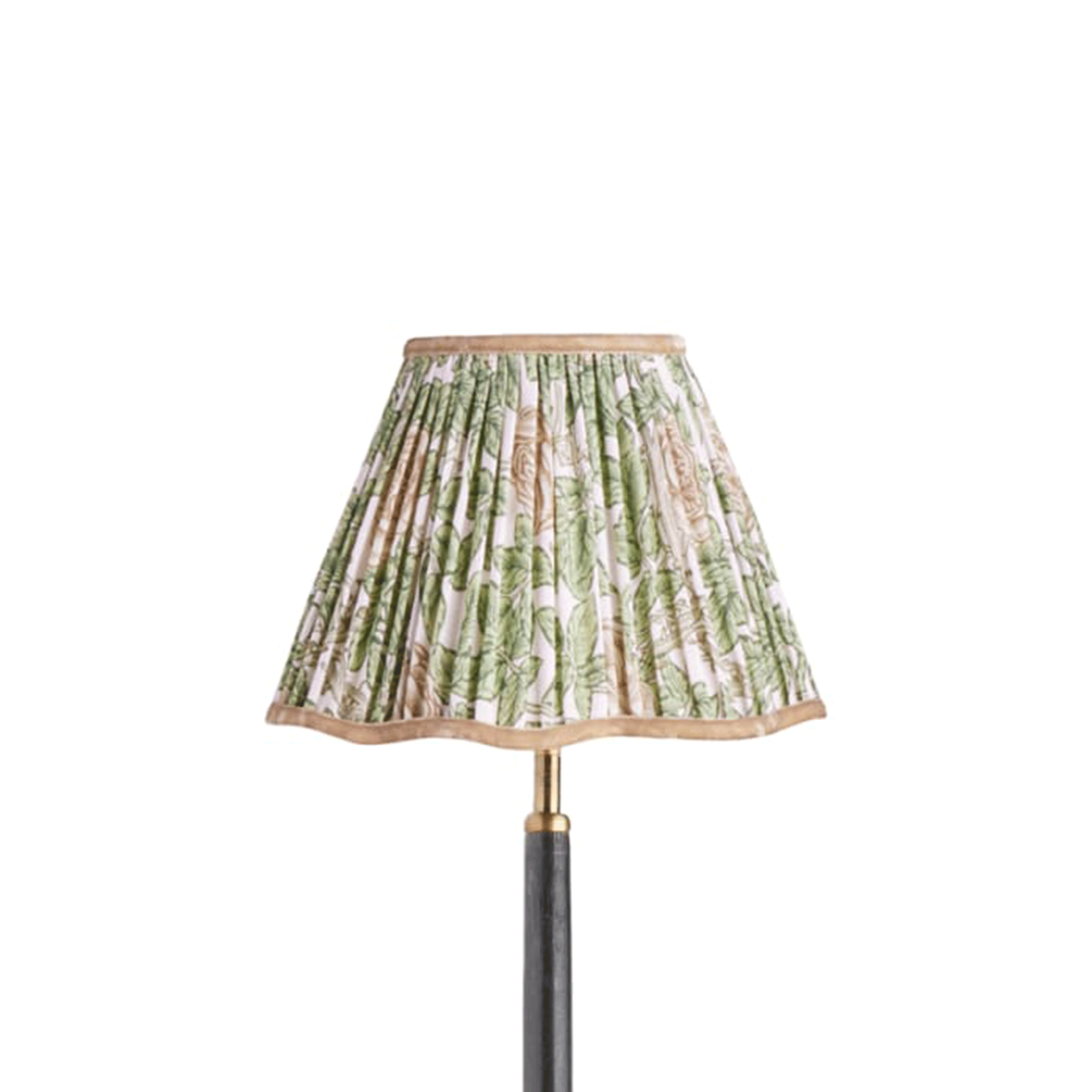 Pooky Lighting, 25cm Empire Scalloped Shade in Leafy Arbour Rambling Rose Linen by Morris & Co.