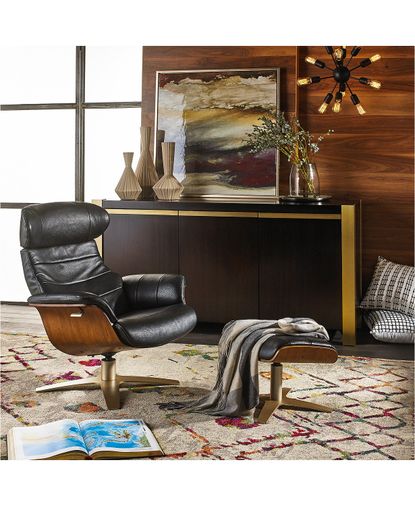 Annaldo Leather Swivel Chair & Ottoman 2-Pc. Set