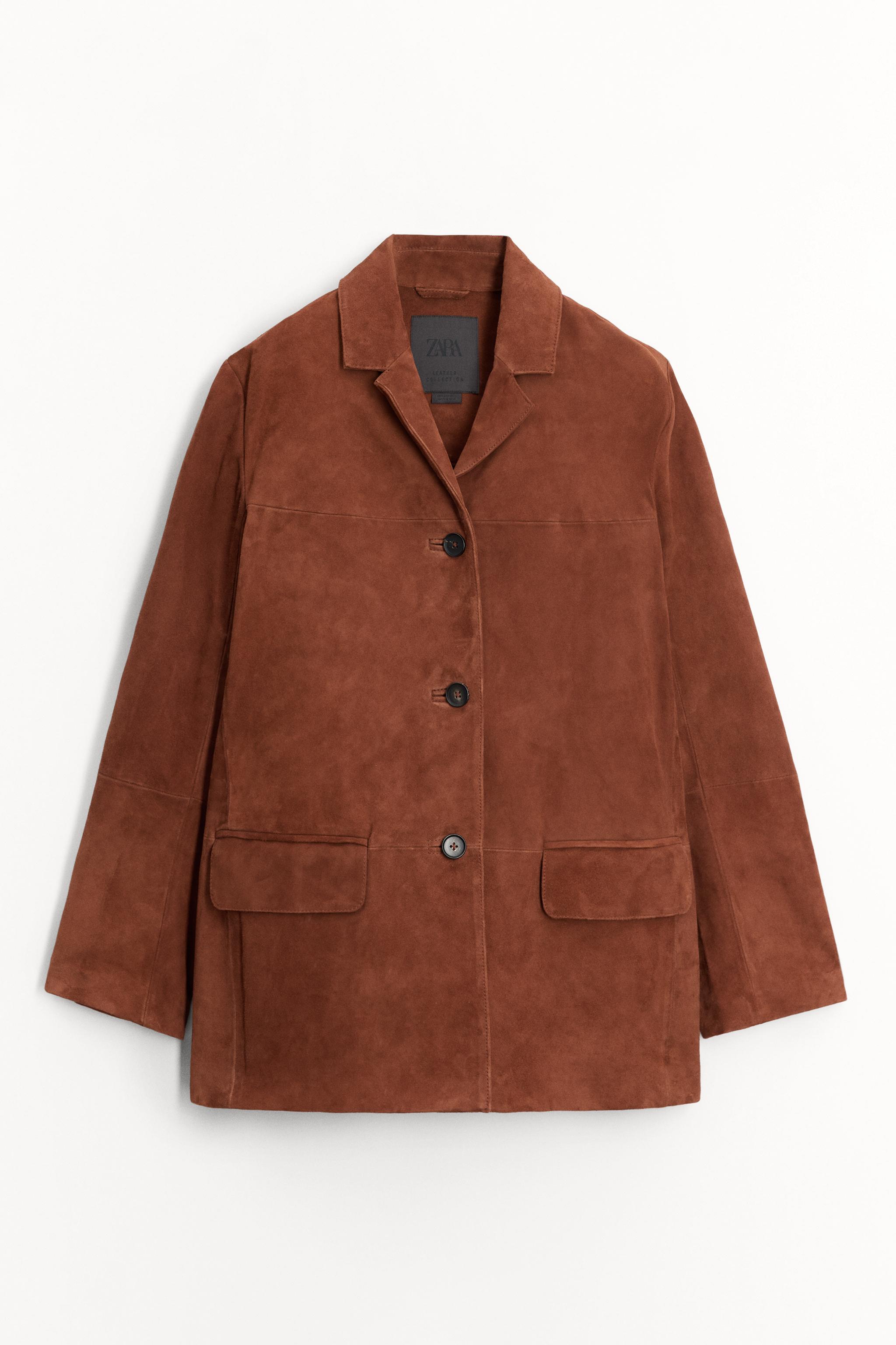 100% Suede Leather Blazer Zw Collection
