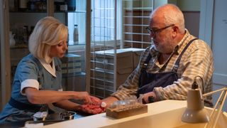 Trixie Franklin played by Helen George and Fred Buckle played by Cliff Parisi in Call the Midwife